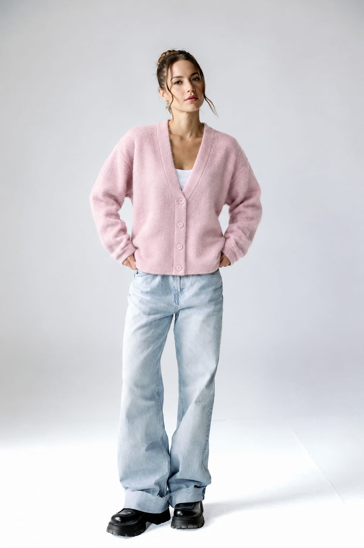 Mohair Cardigan — Baby Pink