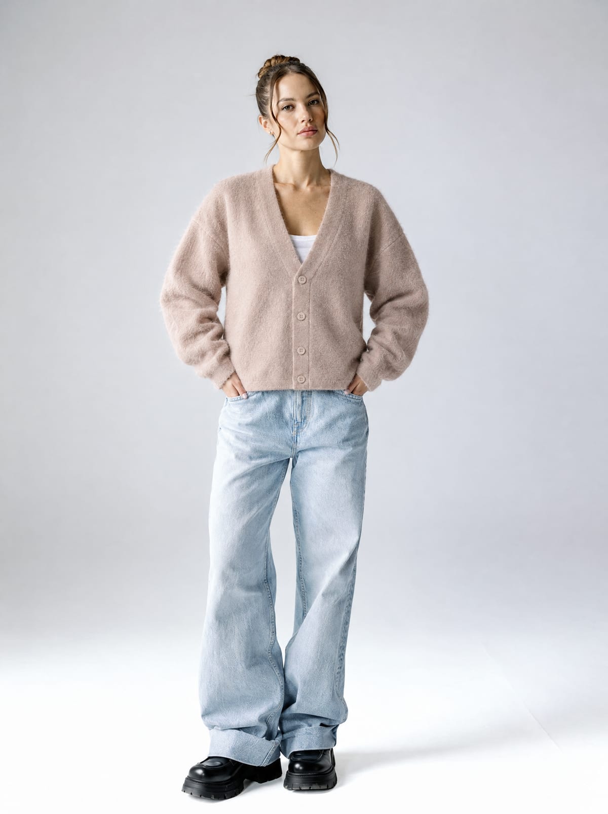 Mohair Cardigan — Beige