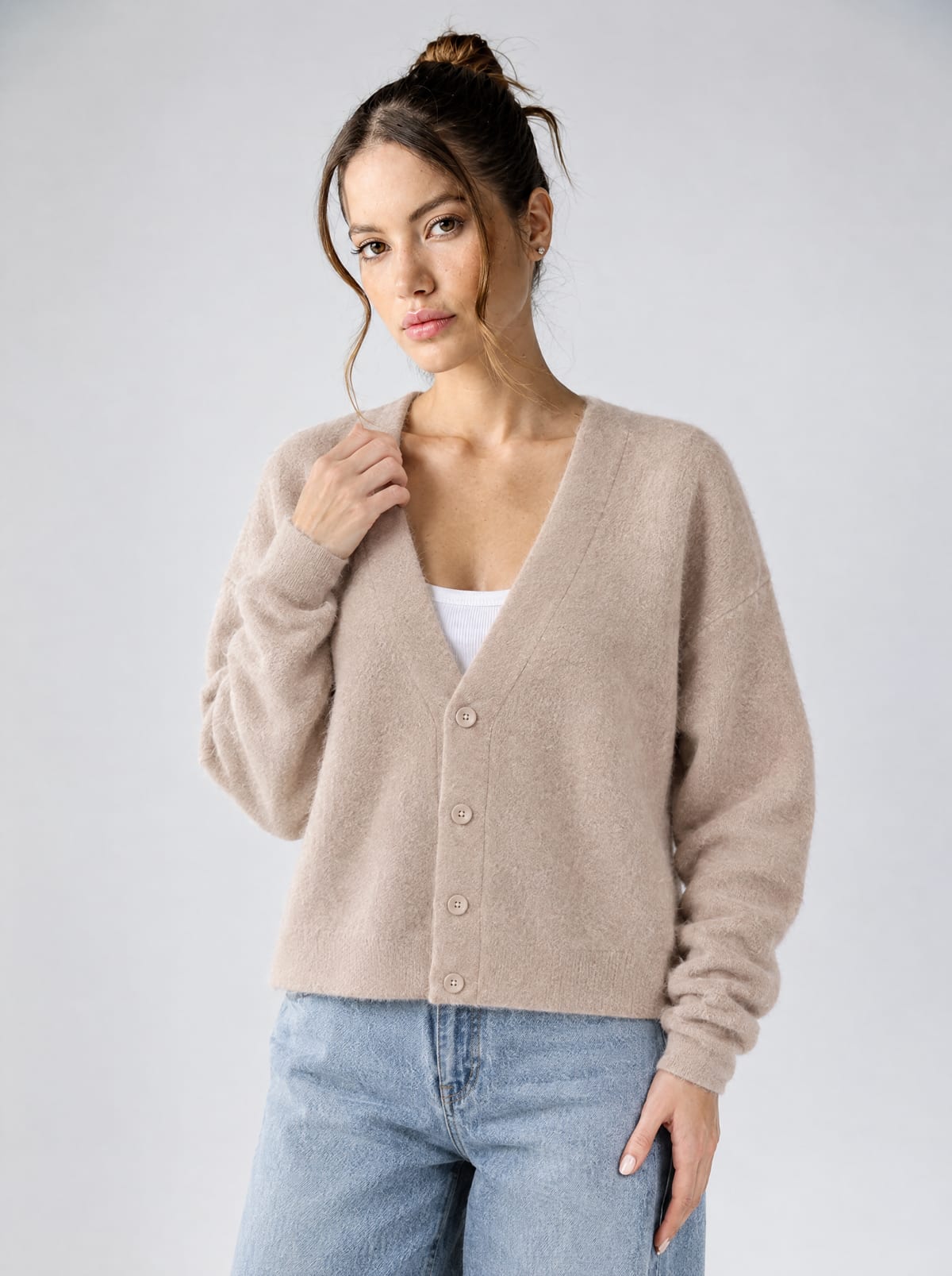 Mohair Cardigan — Beige 2