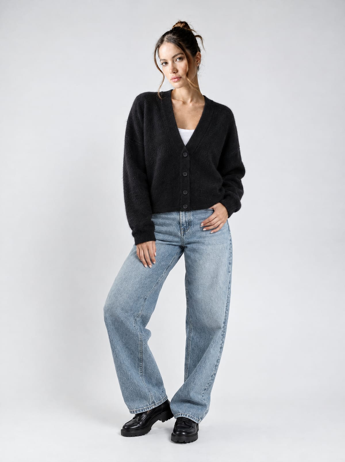 Mohair Cardigan — Black