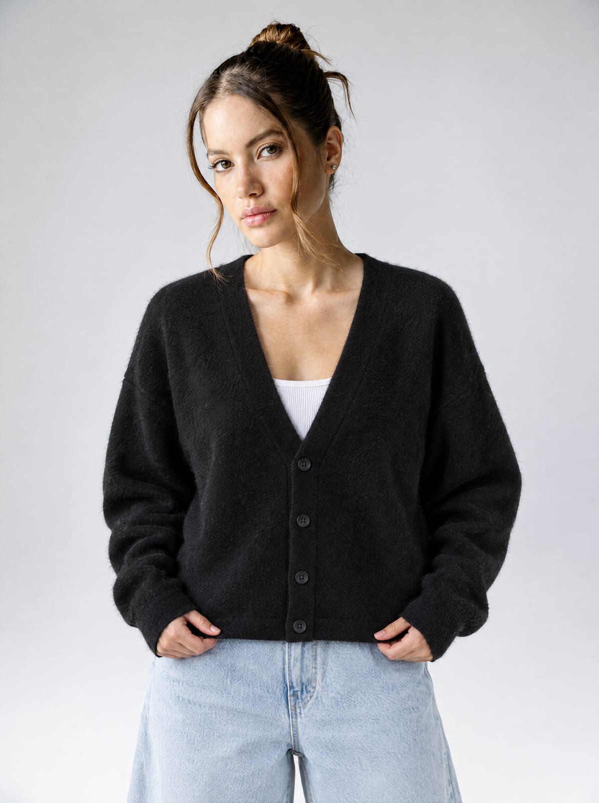 Mohair Cardigan — Black 3