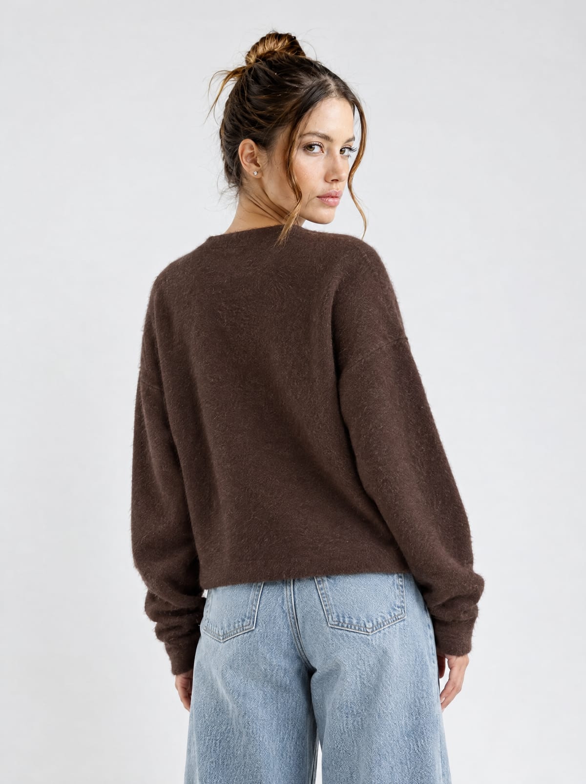 Mohair Cardigan — Chocolate Brown 3