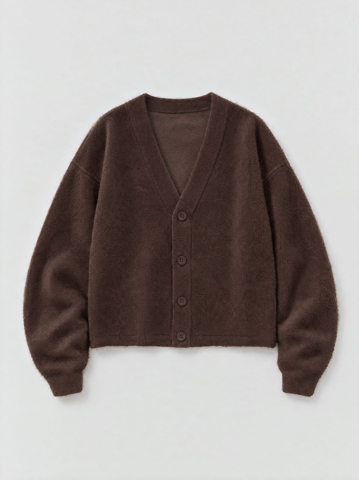 Mohair Cardigan — Chocolate Brown