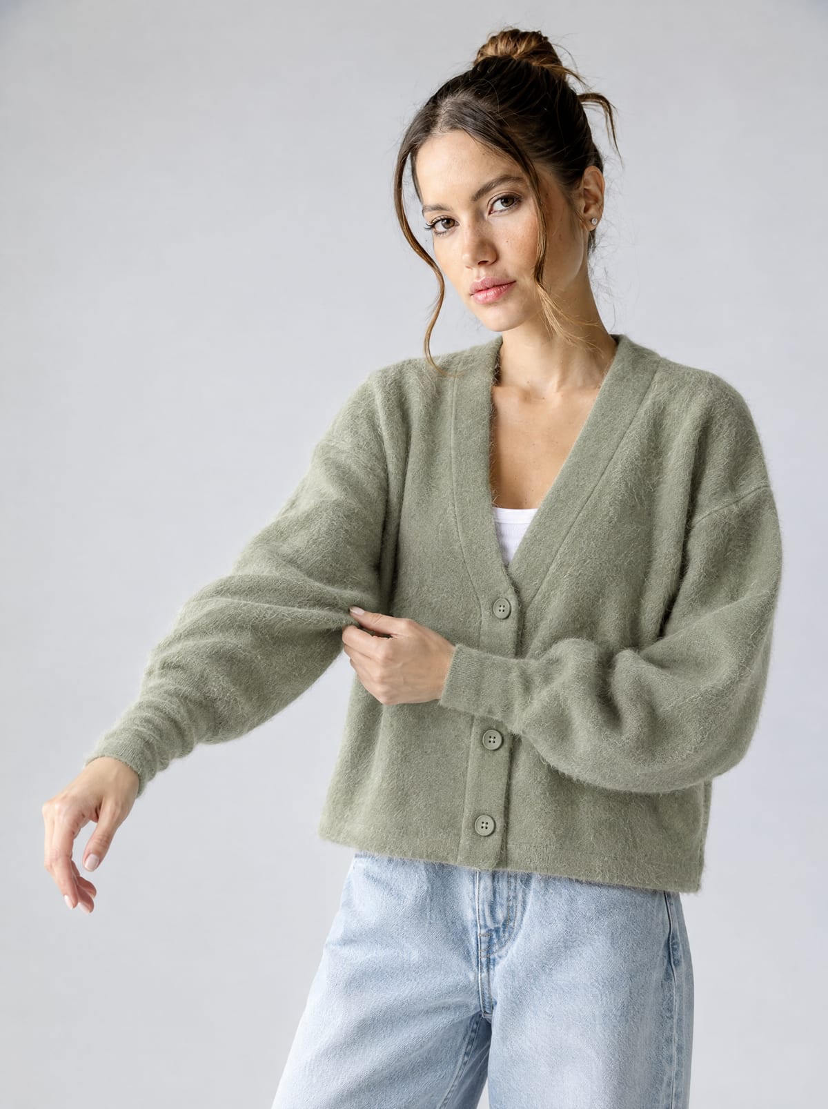 Mohair Cardigan — Sage Green 2