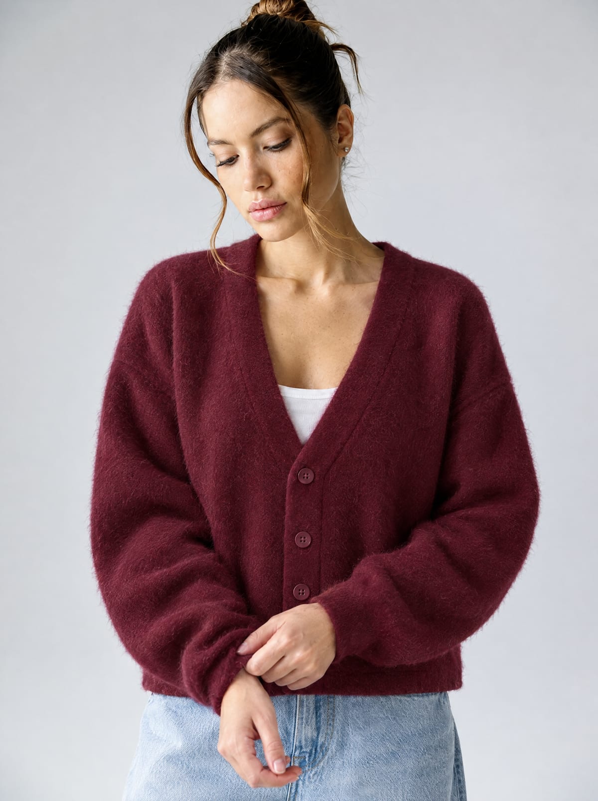 Mohair Cardigan — Wine 3